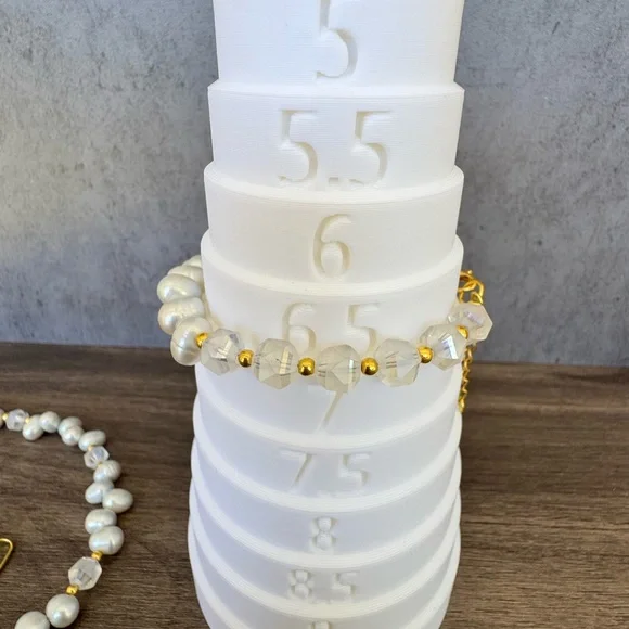 Handmade Freshwater Pearl and AB Glass Necklace and Bracelet Set - Picture 9 of 11